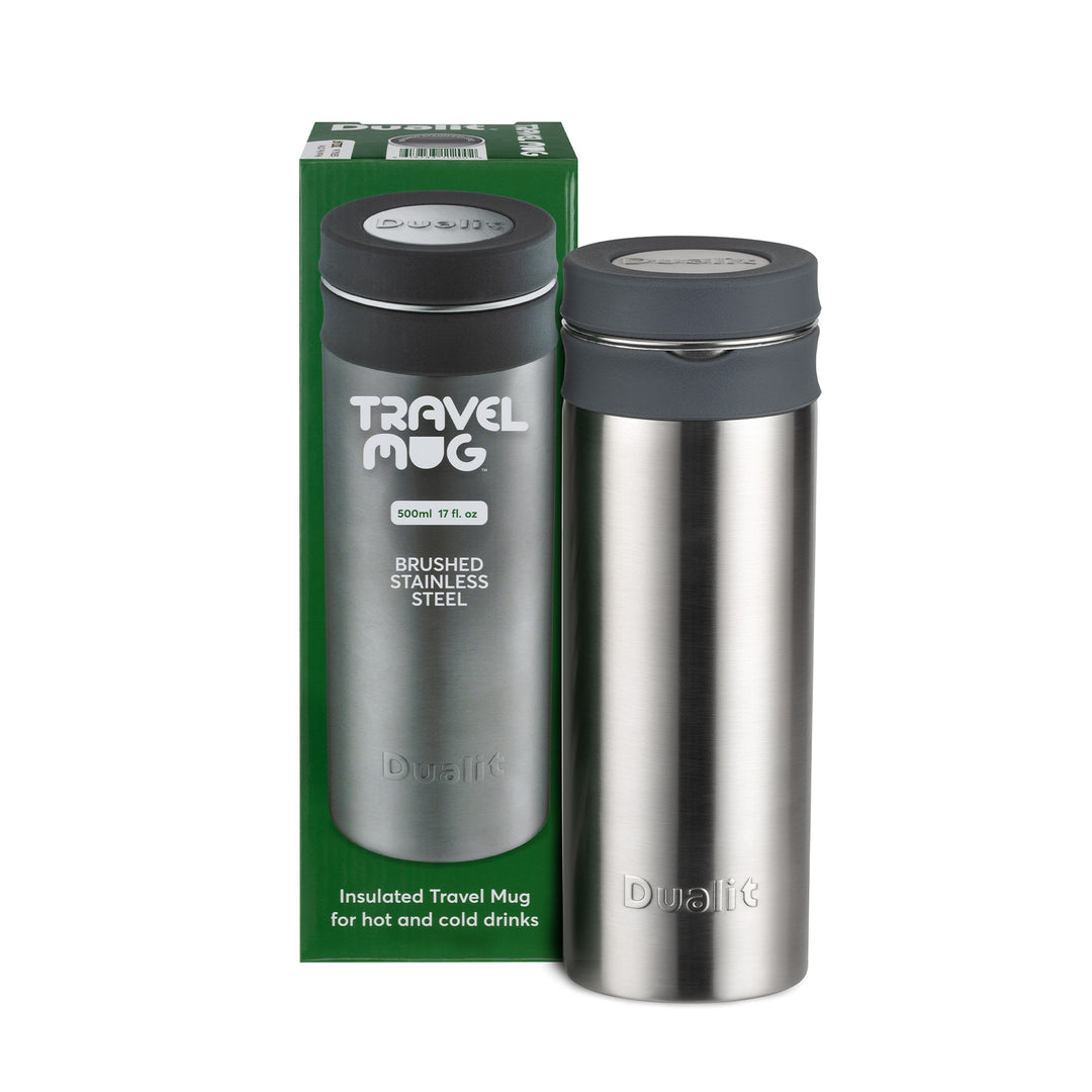 Dualit Plastic Free Travel Mug Brushed Stainless Steel 11200